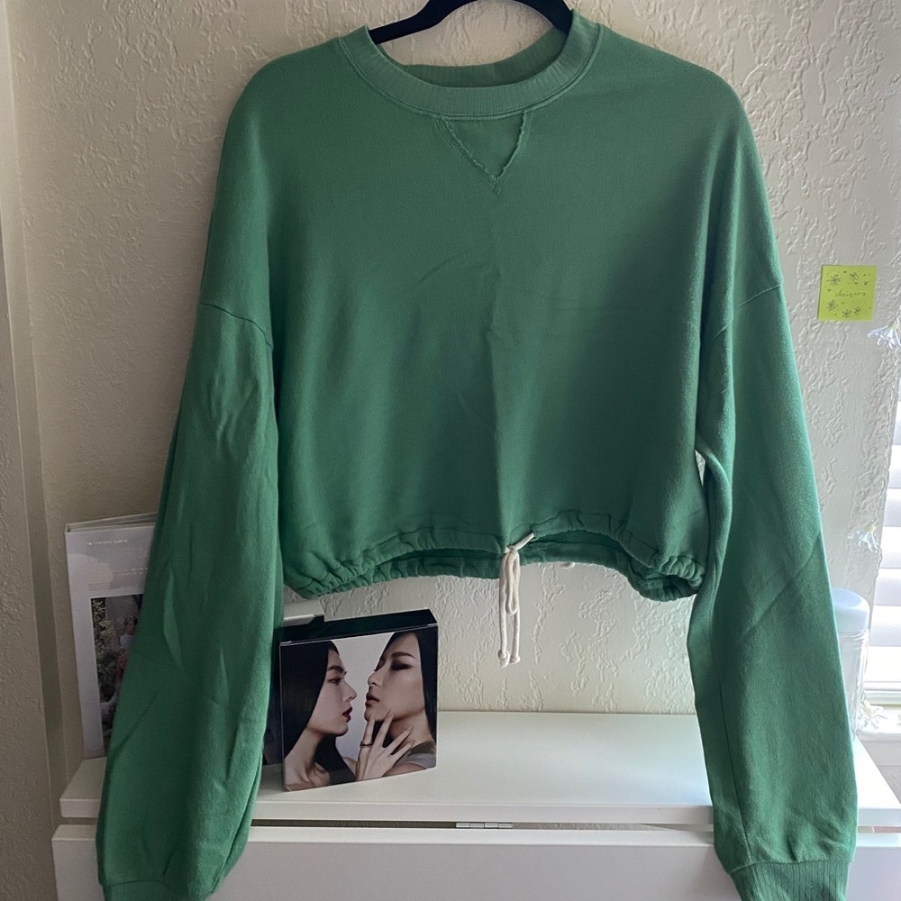 Green Cropped Sweater